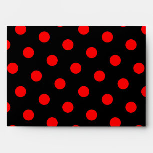 Black and Red Polka Dots Envelopes