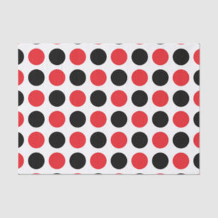 Black and Red Polka Dots Tissue Paper