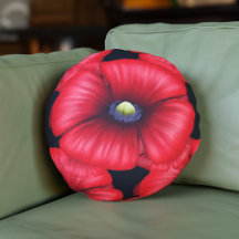 Black and Red Poppy Pattern