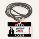 Black and Red Press Pass Custom Name Employee