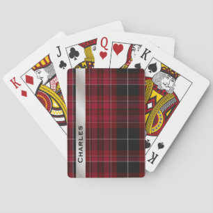 Black and Red Pride of Wales Tartan Playing Cards