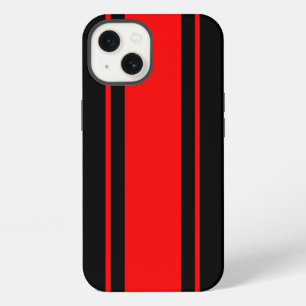 Black and Red Racing Stripe iPhone 13 Case