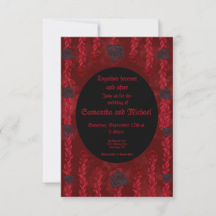 Black and red roses Gothic  Invitation