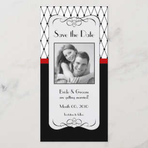 Black and Red Save the Date Photo Cards