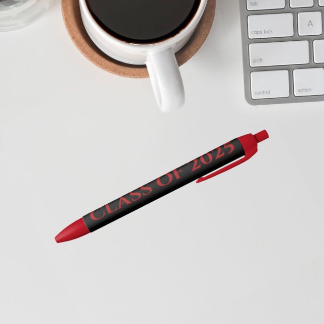 Black and Red School Colours Class Year Ink Pen (In Situ)