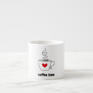 Black and Red Simple Illustration Coffee Time Mug