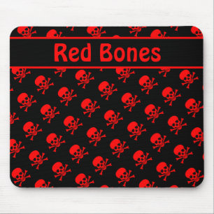 Black and Red Skulls w/ Custom Text Mouse Mat