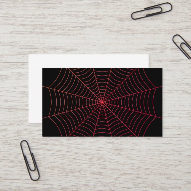 Black and red spider web Halloween pattern Business Card (Front/Back In Situ)
