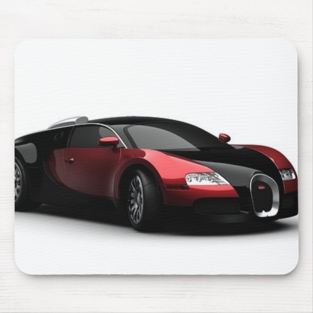Black and Red Sports Car Mouse Mat (Front)