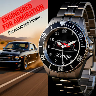 Black and red sports car watch