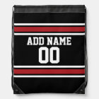 Black and Red Sports Jersey Custom Name Number
