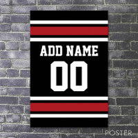 Black and Red Sports Jersey Custom Name Number