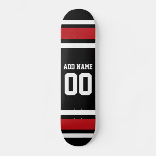 Black and Red Sports Jersey Custom Name Number Skateboard