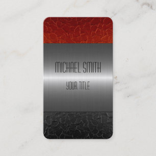 Black and Red Stainless Steel Metal Hole Business Card