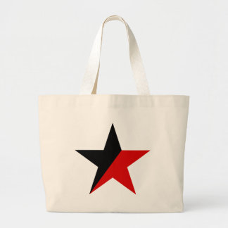 Black and Red Star Anarcho-Syndicalism Anarchism Large Tote Bag