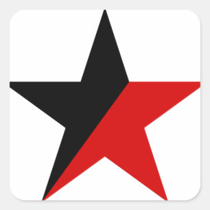 Black and Red Star Anarcho-Syndicalism Anarchism Square Sticker