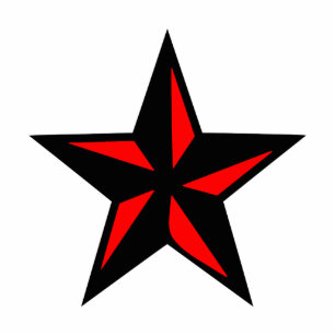 Black and Red Star Photo Sculpture Magnet