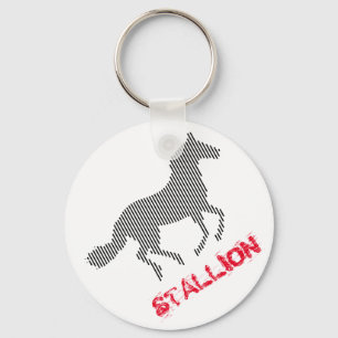 Black and red Striped Stallion on Key Ring