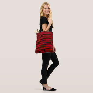 Black and Red Stripes Tote Bag
