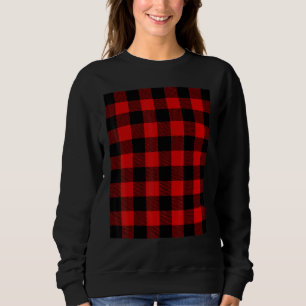 Black And Red Tartan Buffalo Plaid Pattern Sweatshirt
