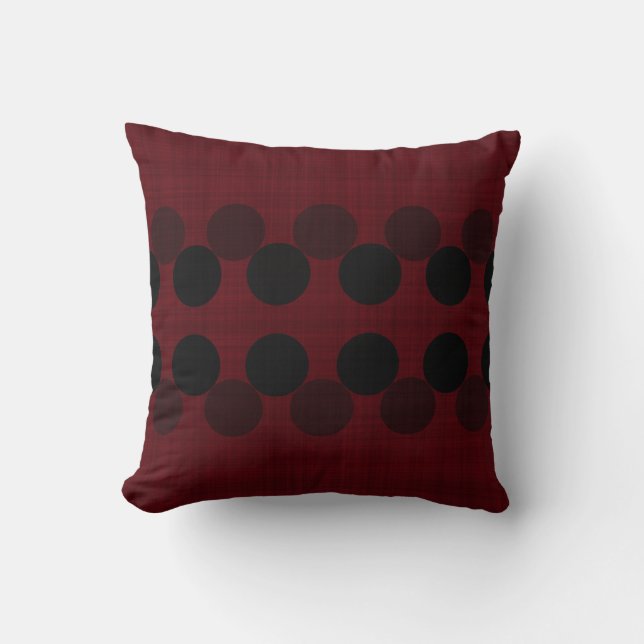 black and red textured dots 3 cushion (Front)