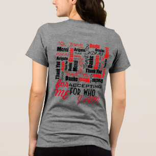 Black and Red Thank You Word Cloud Template Tri-Blend Shirt