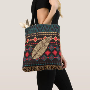 Black and Red Tribal Pattern Handbag