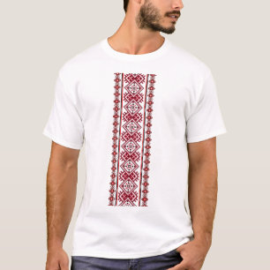 Black and Red Ukrainian Vyshyvanka Embroidered T-Shirt