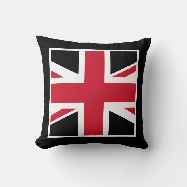 Black and Red Union Jack Cushion (Front)