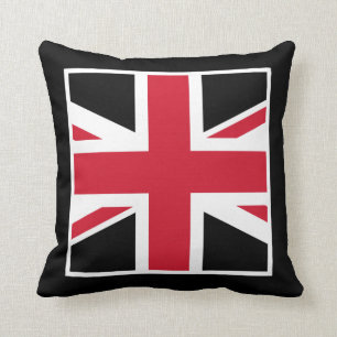 Black and Red Union Jack Cushion