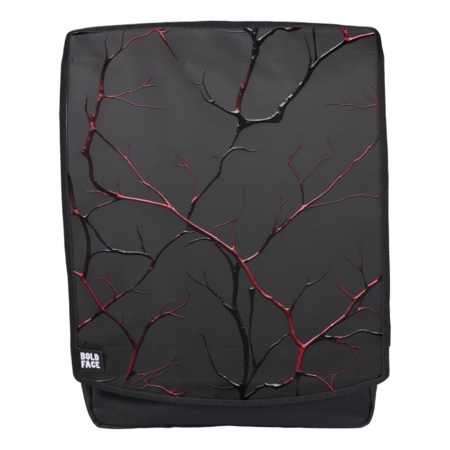 Black and Red Veins Backpack (Front)