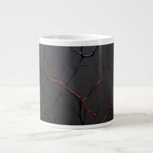 Black and Red Veins Large Coffee Mug