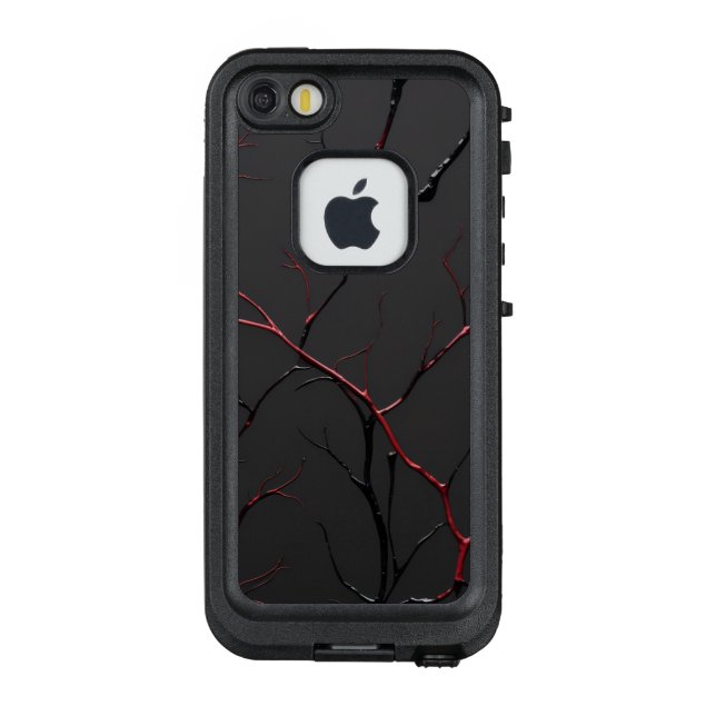 Black and Red Veins LifeProof iPhone Case (Back)