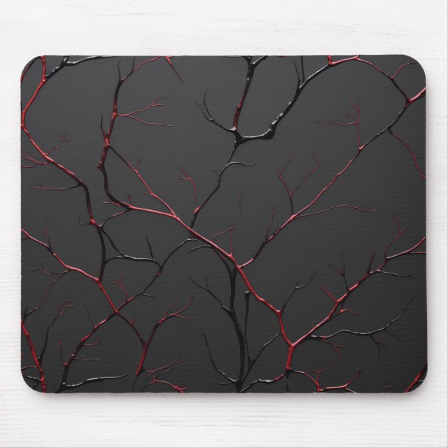 Black and Red Veins Mouse Mat (Front)
