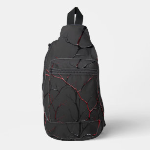 Black and Red Veins Sling Bag