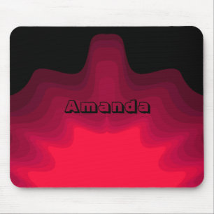 Black and red waves abstract painting mouse mat