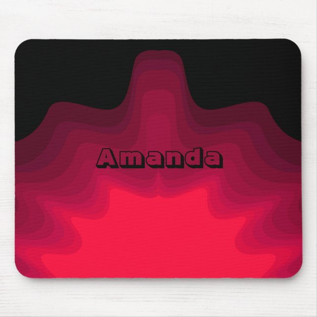 Black and red waves abstract painting mouse mat (Front)