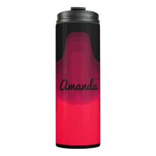 Black and red waves abstract painting thermal tumbler