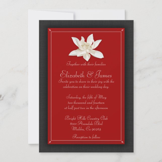 Black And Red Wedding Invitations (Front)