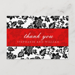 Black and Red Wedding Thank You Card