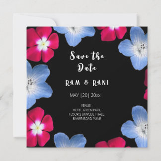 Black and rose flower  save the date