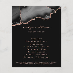 black and rose gold agate flyer