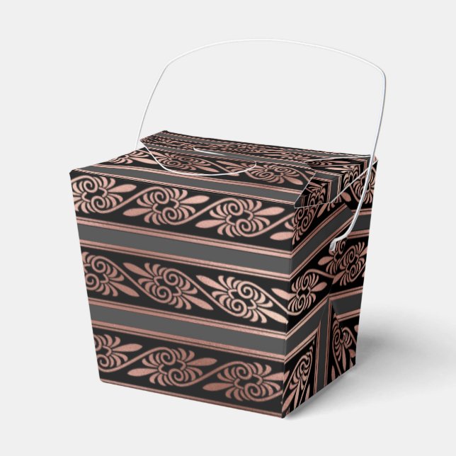 Black and Rose Gold Favour Box (Front Side)