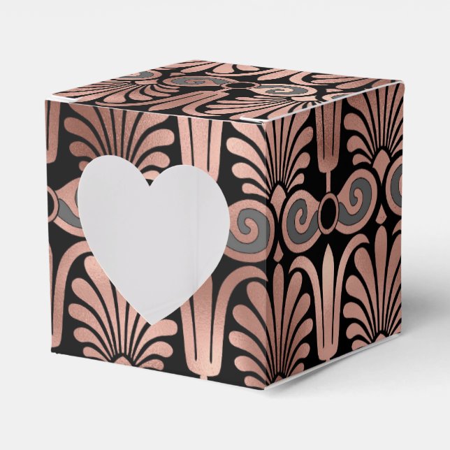 Black and Rose Gold Favour Box (Front Side)