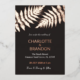 Black and Rose Gold Ferns Outdoors Wedding Gold 