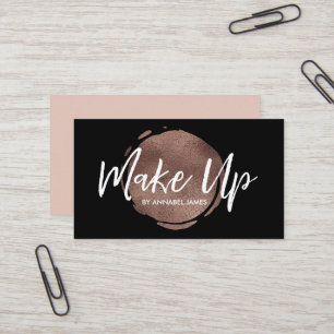 Black and rose gold foil business card