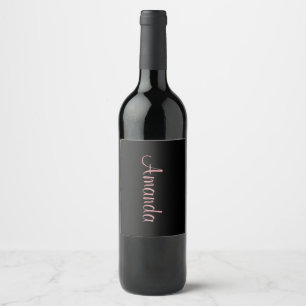 Black and Rose Gold personalised Wine Label