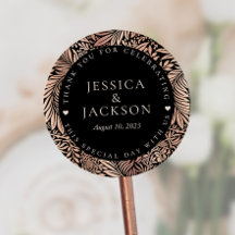 Black and Rose Gold Wedding Thank You