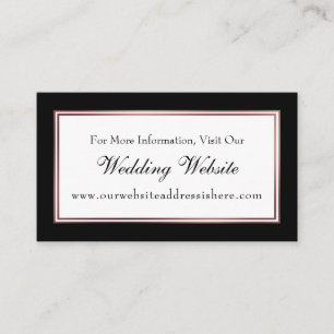 Black and Rose Gold Wedding Website Insert Cards