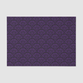 Black and Royal Purple Rose Floral Damask Tissue Paper